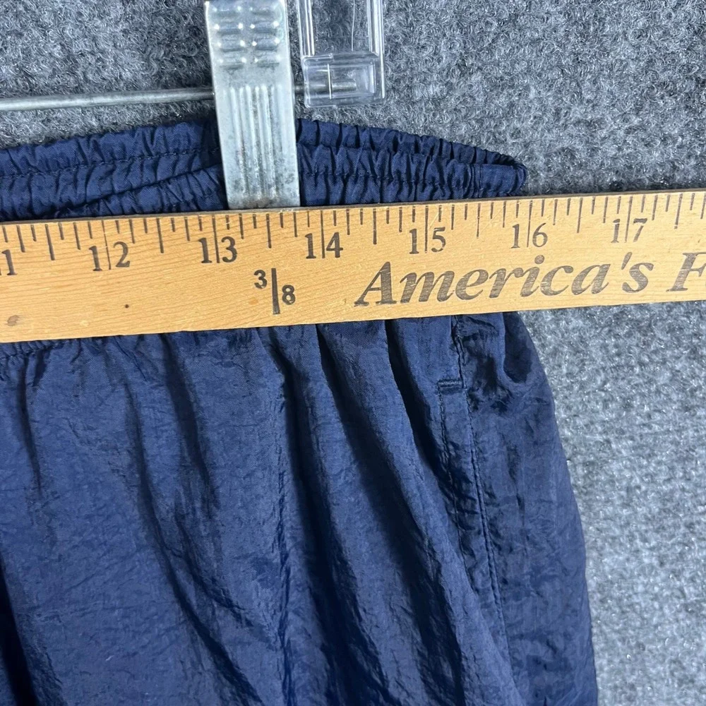 Nike Track Pants Mens M Navy Blue Vintage 90s Nylon Windbreaker Ankle Zip